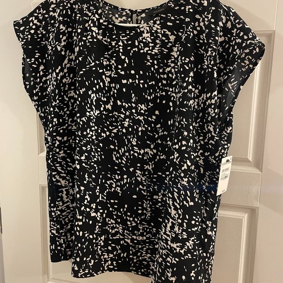 Halogen Tops - Small Black and Ivory Halogen Blouse